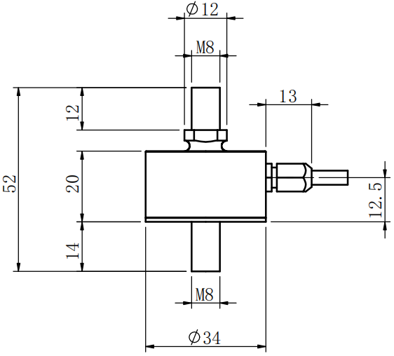 拉壓力傳感器CAZF-LY34尺寸圖1 拉壓力傳感器CAZF-LY34尺寸圖1