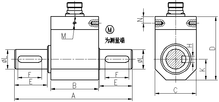 動(dòng)態(tài)扭矩傳感器CAZF-TD108外形尺寸圖