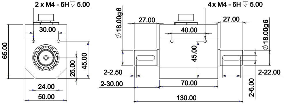 動態扭矩傳感器CAZF-TD130外形尺寸